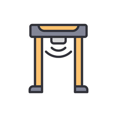 Modern Metal Detector Gate For Security Screening On Transparent Backdrop