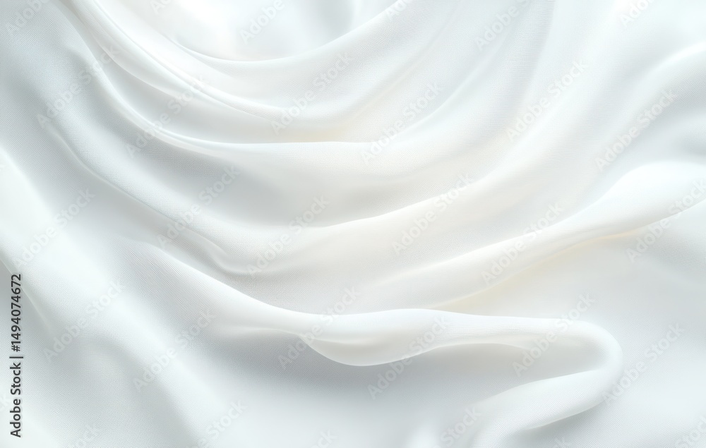 Poster smooth and flowing white fabric with soft folds creating a sense of calm and elegance