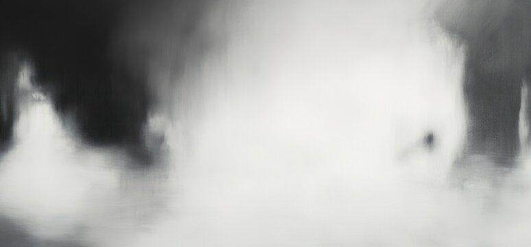 abstract black and white blurred misty scene with vertical streaks and soft gradients conveying calm and mystery