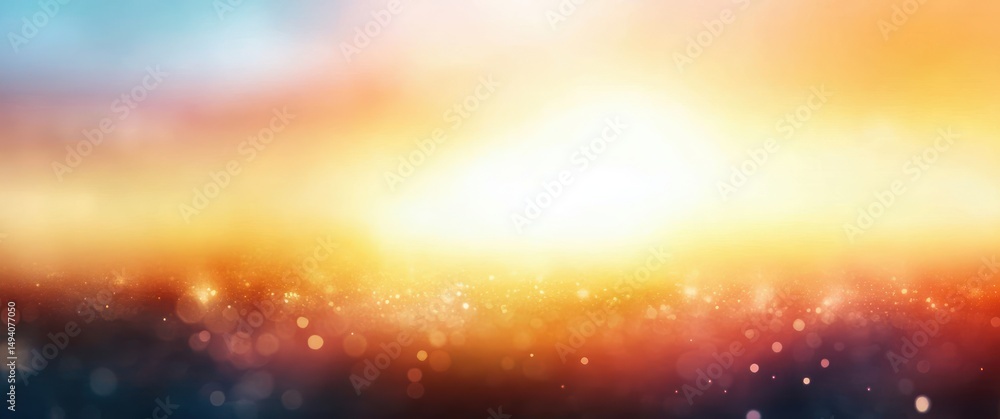 Aufkleber abstract blurred background with warm golden light and bokeh effects creating a glowing and dreamy a