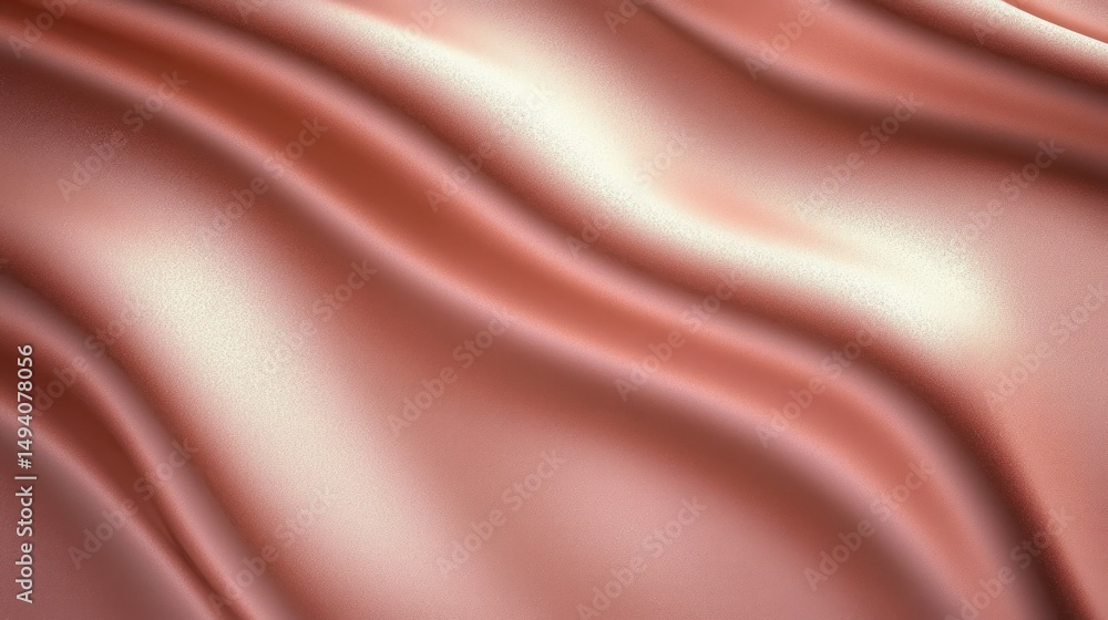 Poster smooth flowing silky fabric with soft folds in warm rose gold color creating a luxurious and elegant