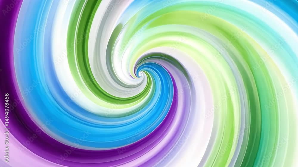 Poster dynamic swirl of colors energetic visual movement in blue, green, purple, and white creating mesmeri