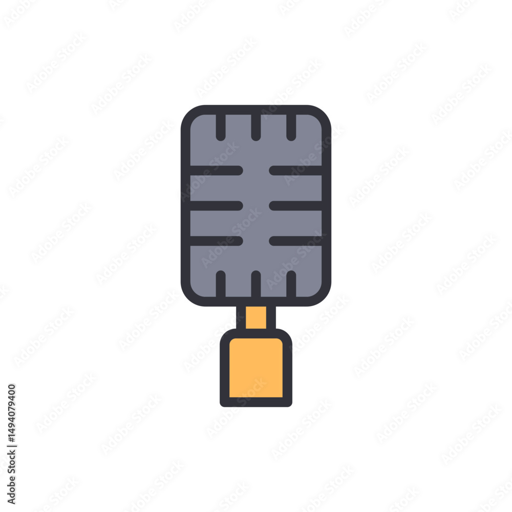 Poster stylized microphone icon with transparent background for audio recording