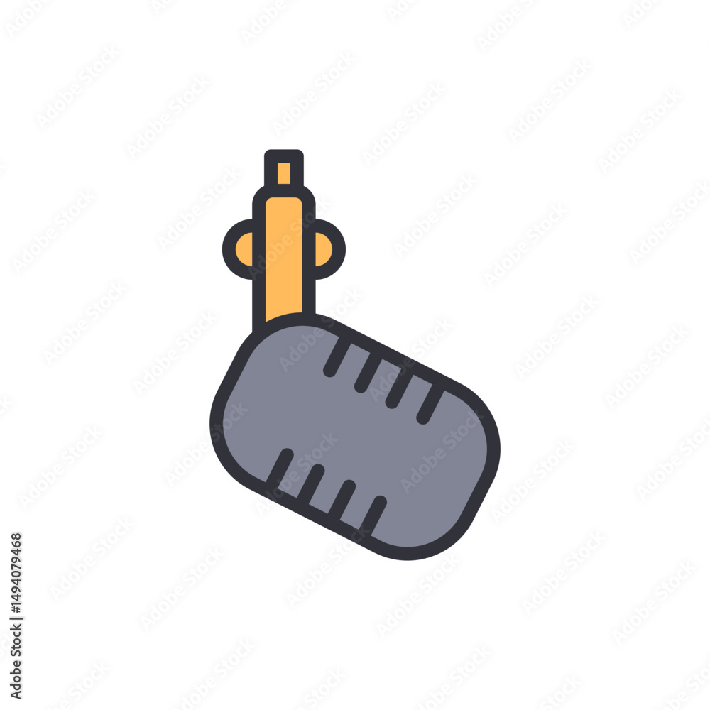 Poster modern style microphone icon with retro touch for music applications