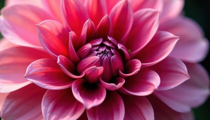 Close-up dahlia petals, layered, rich color variations, nature, close-up