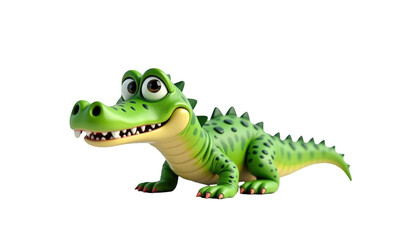 Smiling cartoon crocodile with big eyes