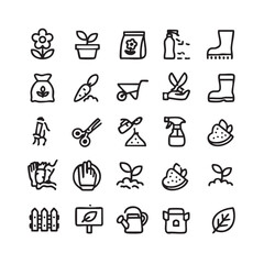 set of garden icons