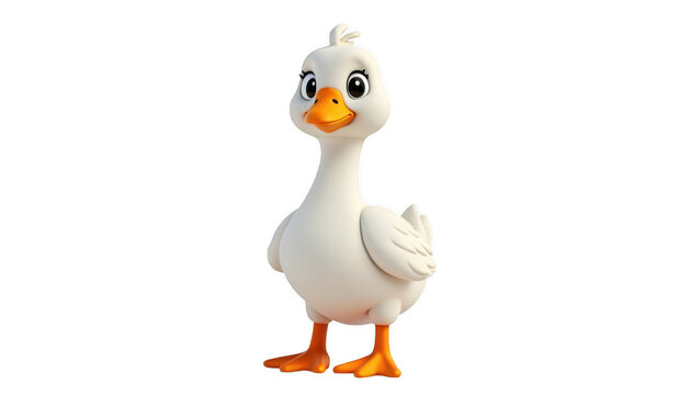 Cartoon duck standing on orange feet