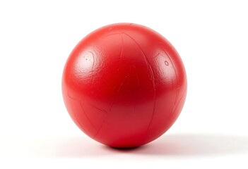 Red Ball Object on White Background for Playful Design