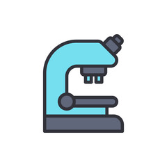 Stylized Illustration Of A Turquoise Microscope On Transparent Background