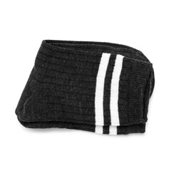 Pair of black socks isolated on white, top view