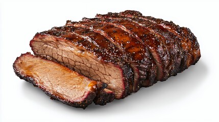 Sliced Smoked Brisket with Barbecue Sauce
