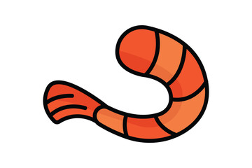 Shrimp icon. colored outline icon style. icon related to food. seafood elements vector illustration