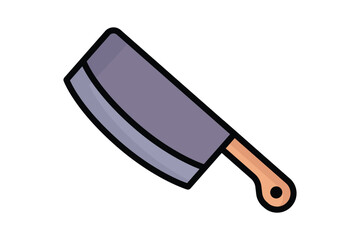 Knife icon. colored outline icon style. icon related to meat knife. cooking elements vector illustration