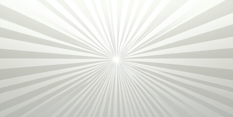 Fototapeta premium Abstract background with converging light gray and white radial stripes creating a glowing center and a sense of depth and focus