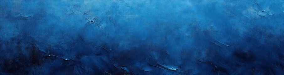 Abstract textured blue painting with dark and light shades creating a dynamic and moody atmosphere