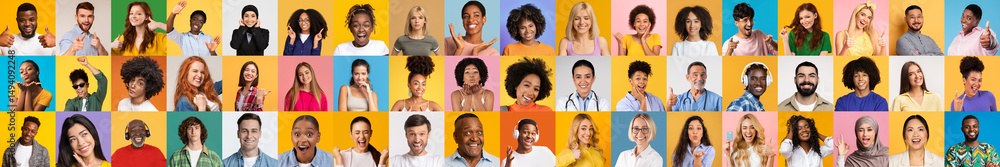 Poster a vibrant collage displays diverse individuals from various backgrounds, highlighting their unique f