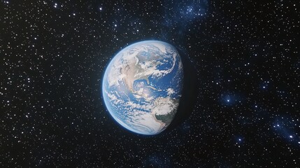 Obraz premium Background of Earth from Space with a Blue Sky and Stars