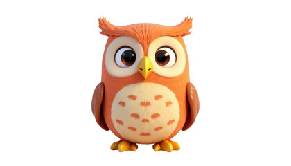 Cute Cartoon Owl with Big Eyes