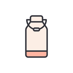 Charming Illustration Of A Classic Milk Can On A Transparent Setting