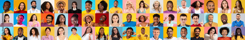 Poster this lively collection features diverse individuals smiling and showcasing their unique personalitie