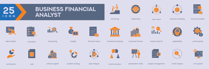Business Financial Analyst icon set vector image in glyph style
Business Financial Analyst set of Web icons in glyph style
Business Financial Analyst icon for Web and glyph app