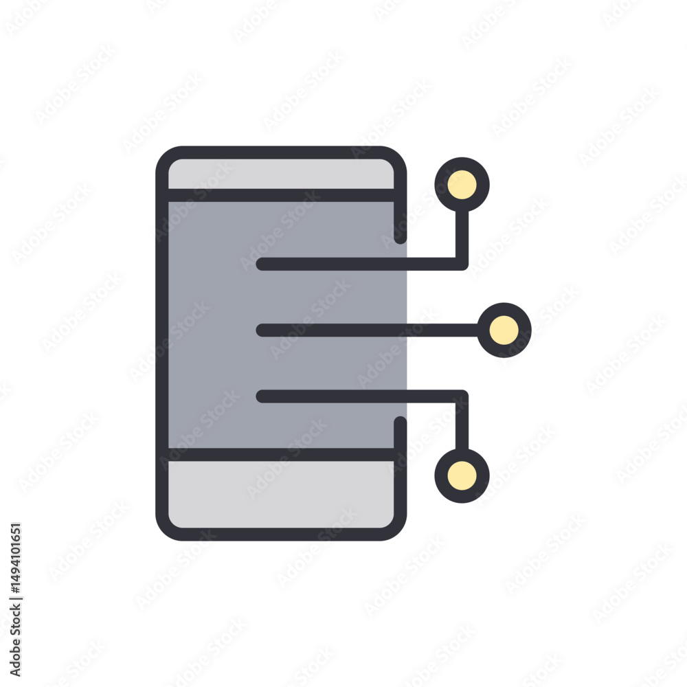 Poster abstract representation of mobile connectivity and data transmission icon