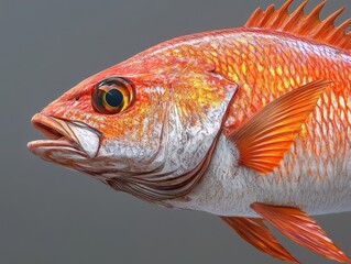 Vivid Red Snapper Detailed CloseUp