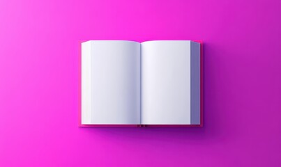Livre blanc ouvert sur fond rose vif
