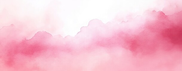 Obraz premium Soft pink and white watercolor texture with gentle gradient and misty cloud-like shapes evoking calm and delicate atmosphere