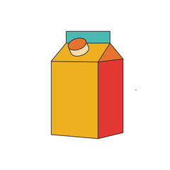 Illustration milk packaging unique design outline