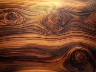 close-up of textured wooden surface with natural grain patterns and knots highlighting warm brown and golden hues