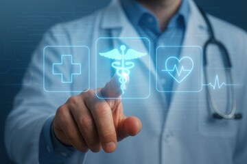 Doctor using innovative technology for healthcare and medical services