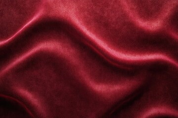 Smooth flowing red silk fabric with vibrant sheen and gentle curves creating a luxurious and elegant texture