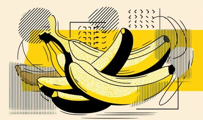 Composition abstraite de bananes