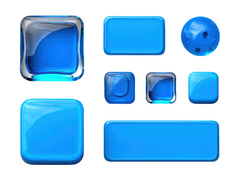 Aqua Buttons and Icons: A stunning set of vibrant aqua buttons and icons, perfect for web and graphic design, standing out with their glossy finish and a modern aesthetic.