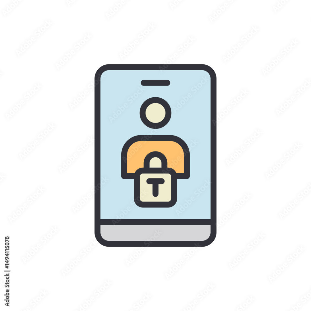 Poster secured account access on a mobile device with user authentication