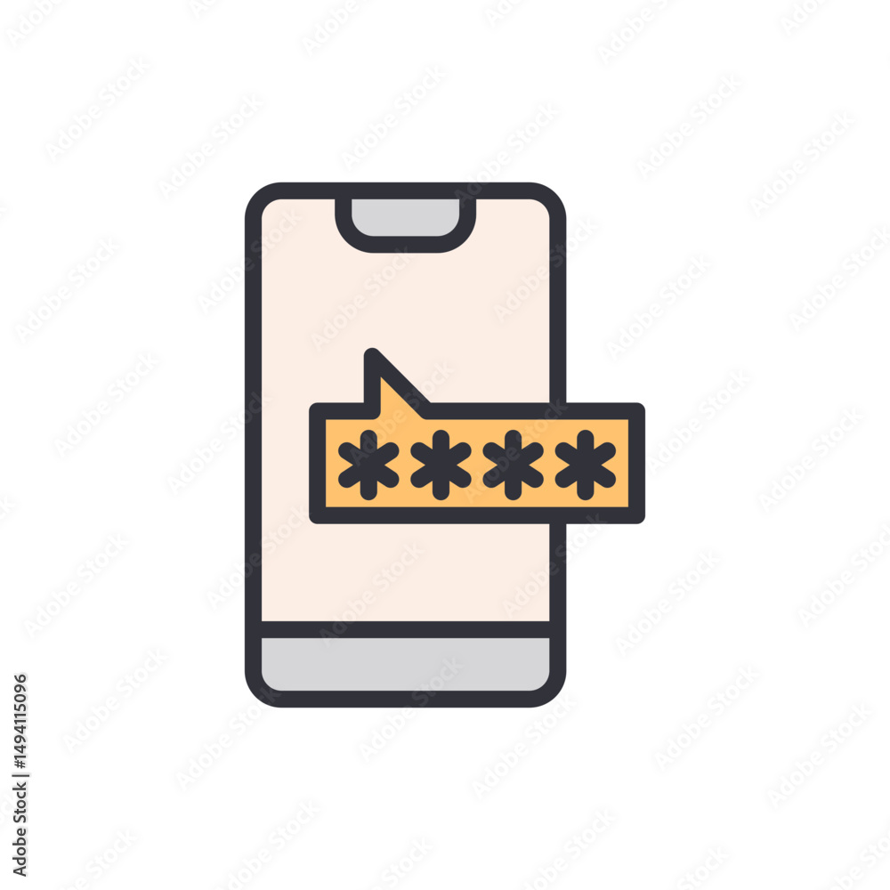 Poster secure mobile authentication depicts encrypted password on transparent display
