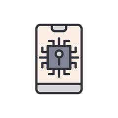 Smartphone Security System With Microchip Keyhole On Transparent Display