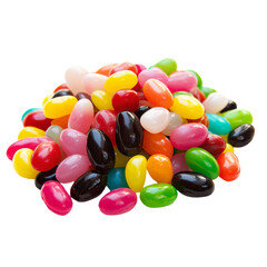 a pile of jelly beans on a white background