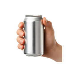 Hand Holding a Blank Aluminum Can - Mockup for Beverage Design