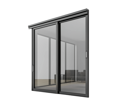 Modern Sliding Glass Door with Transparent Panels and Stylish Frame - Powered by Adobe