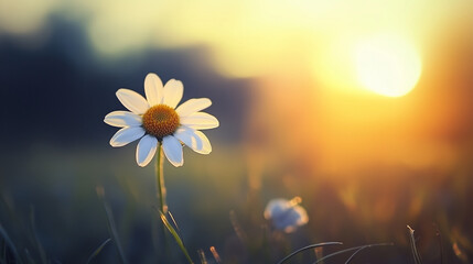 daisy in the morning sun