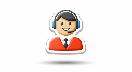 Fototapeta premium Smiling call center operator with headset