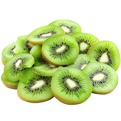 Fototapeta premium Fresh Green Kiwi Fruit Slices, Juicy, Sweet, Ripe, Healthy