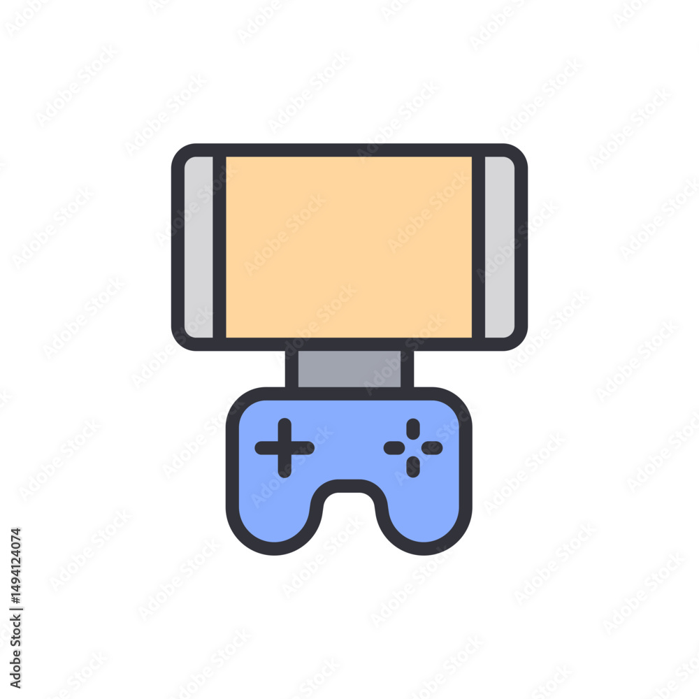 Poster modern mobile gaming setup featuring smartphone and game controller