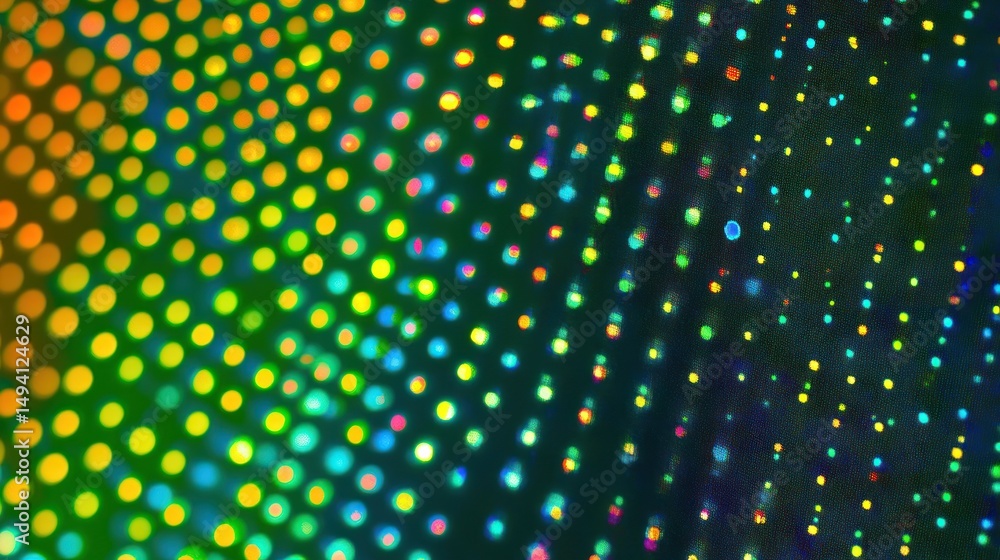 Poster Iridescent Dot Matrix: A Mesmerizing Display of Spectral Refraction and Color Gradients