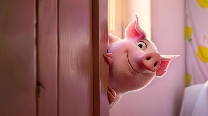 A Heartwarming Gathering: Pigs, Cows, Sheep, Donkeys, Hamsters, Dogs, and Other Small Animals Beam with Joy at the Corner. Step into a whimsical scene where farmyard favorites and tiny companions—pigs