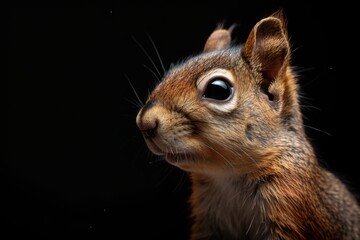 Obraz premium brown squirrel on black background