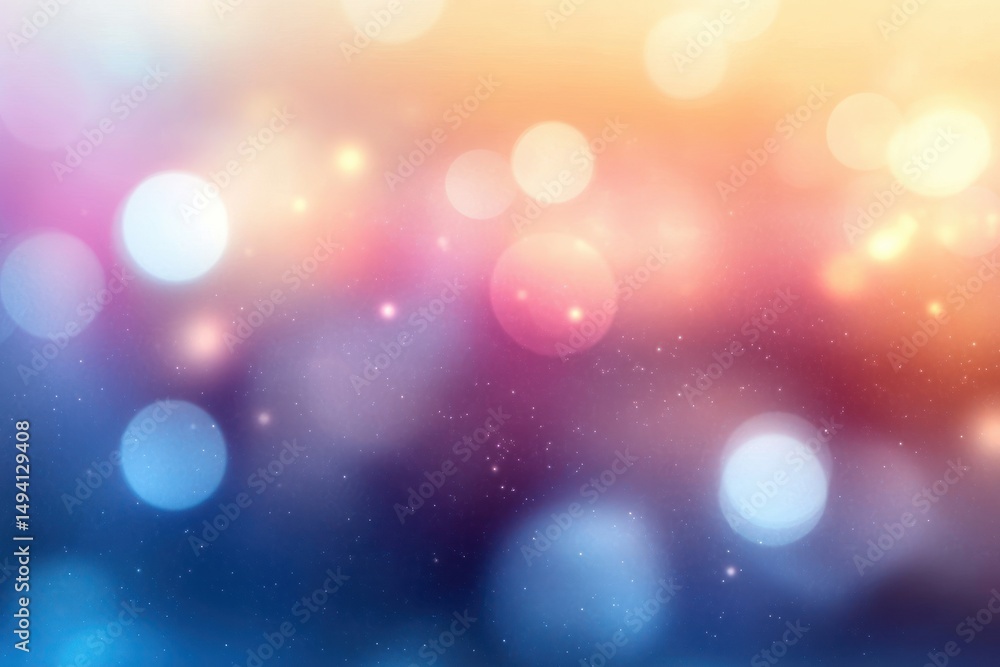 Aufkleber soft glowing bokeh lights with smooth gradient colors blending from warm peach and pink to cool blue